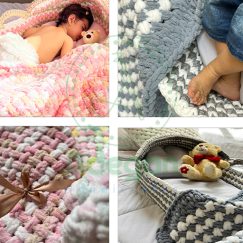 Hand-woven puffy blanket: baby