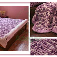 Hand- woven puffy blanket